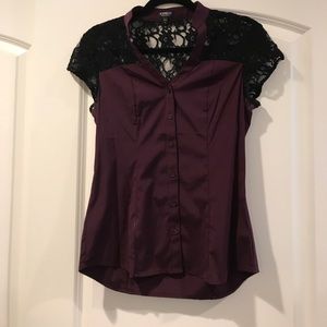 Purple and black lace Blouse