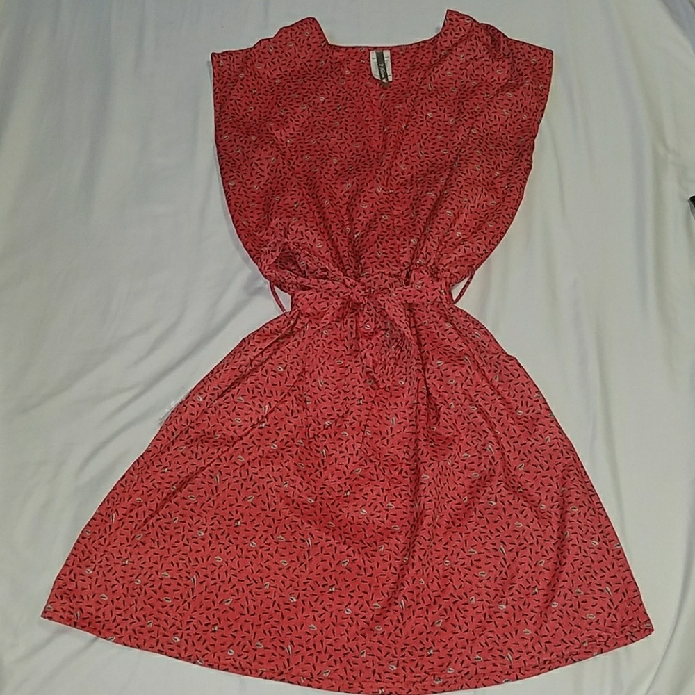 Red Retro Print Dress