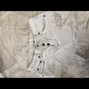 LF/CARMAR white jean mini skirt