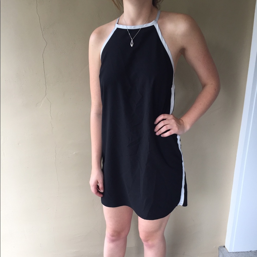 Black dress with silver trim
