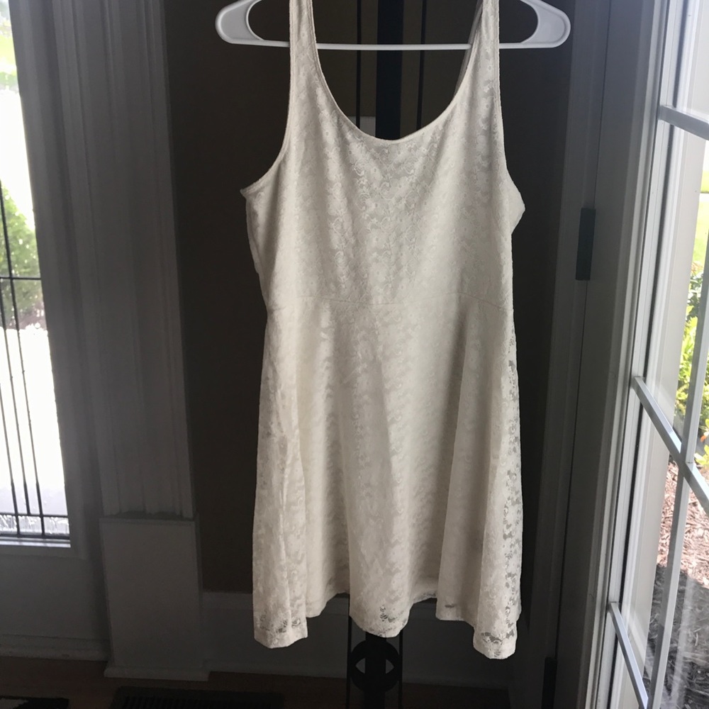 Express ivory floral/lace dress, size M