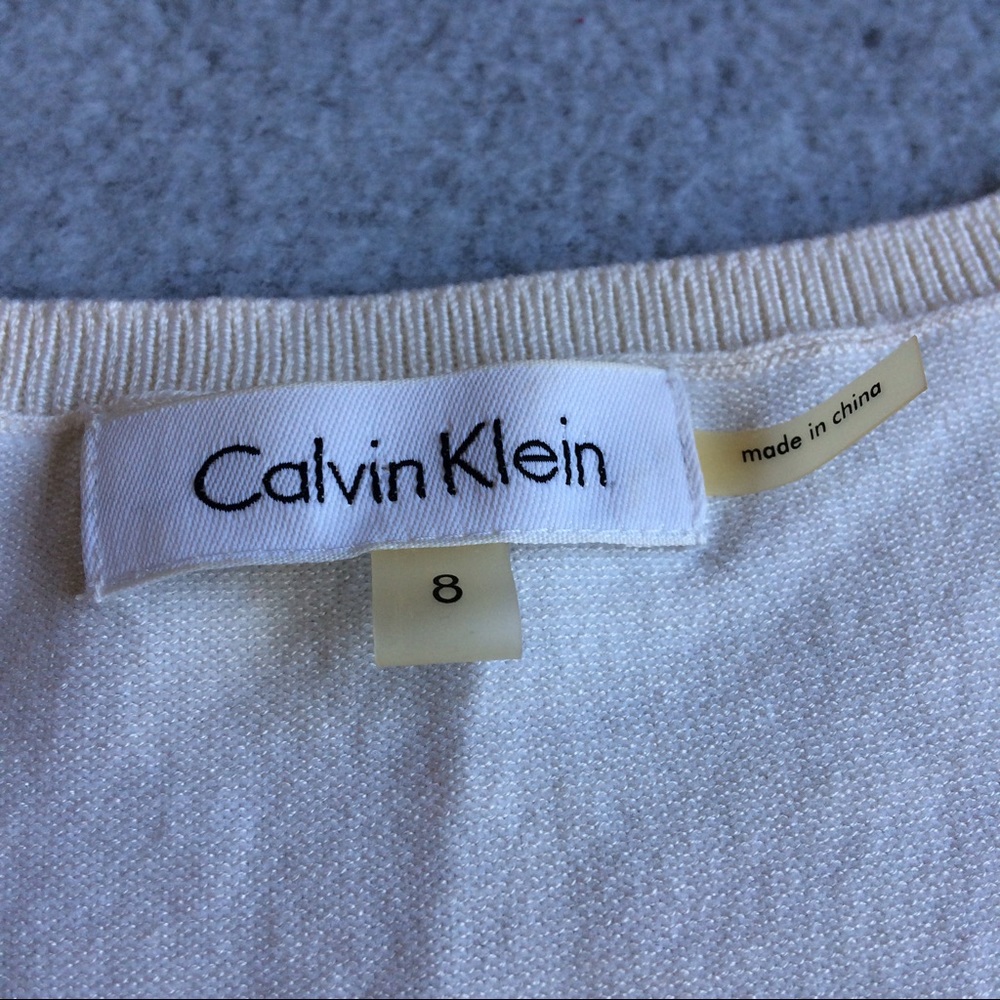 Calvin Klein Dress Blue Tie Dye Silk Sleeveless - Picture 3 of 4