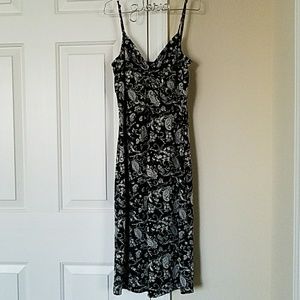 Guess Black & White Floral Spaghetti Strap Dress