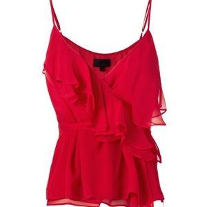 Intermix Lola red silk blouse