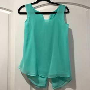 Blue blouse with button up back