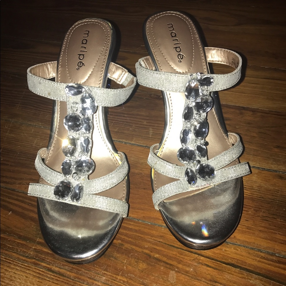 Silver and Clear rhinestone Mid Heals!