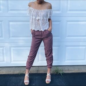 Mauve jogger pants