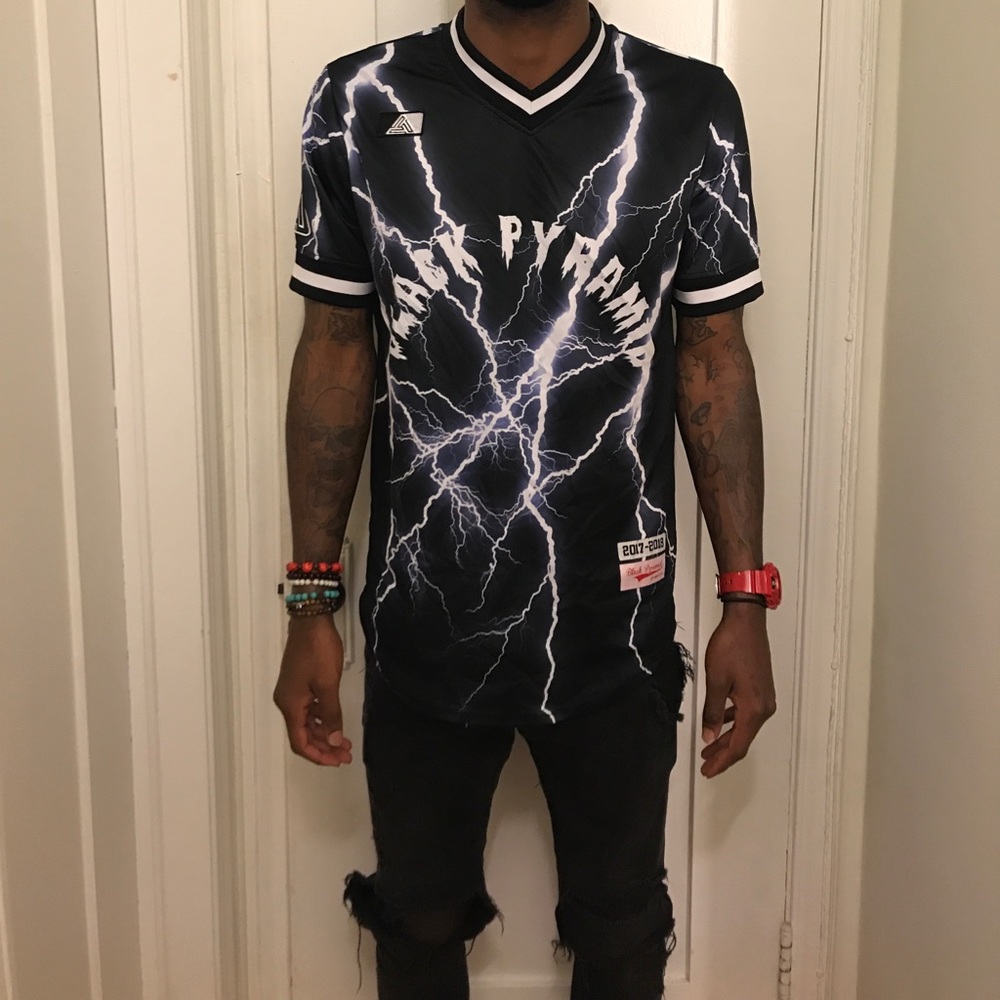 Black Pyramid Lighting Baseball Jersey