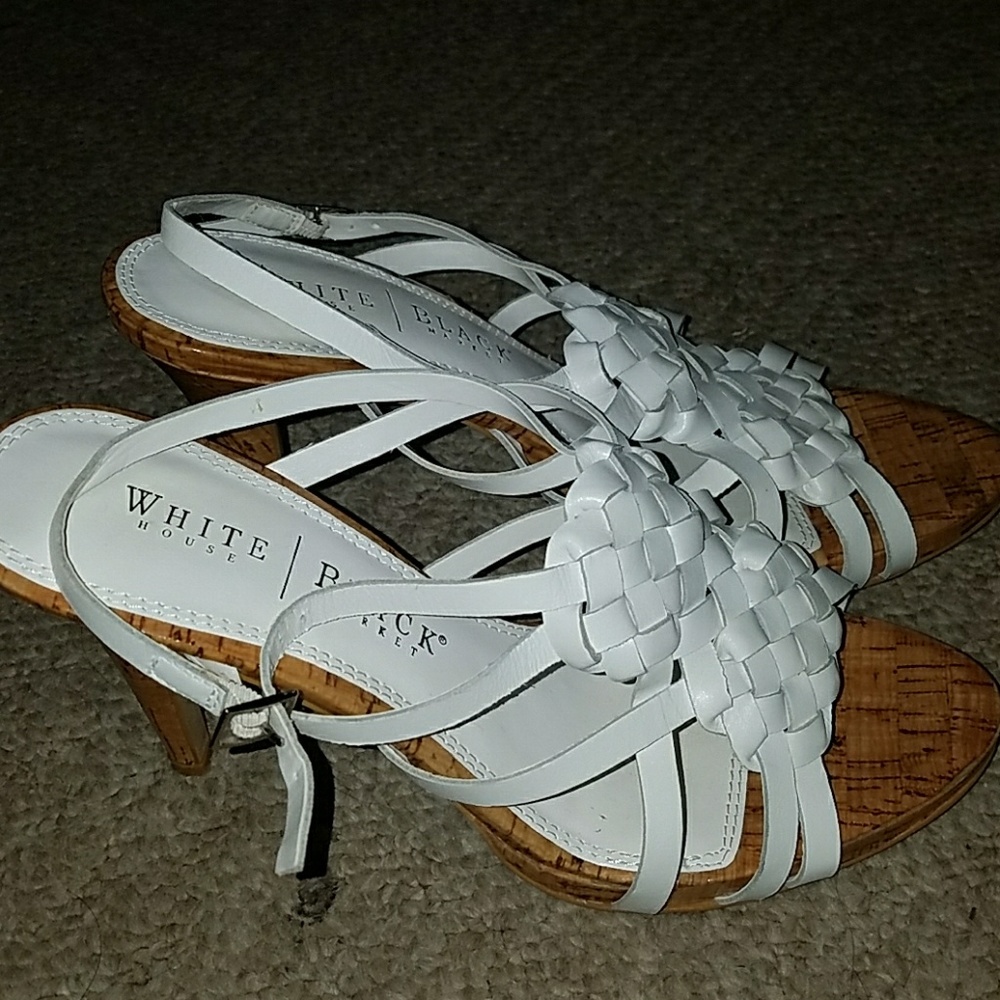 White House Black Market white sandals size 7M