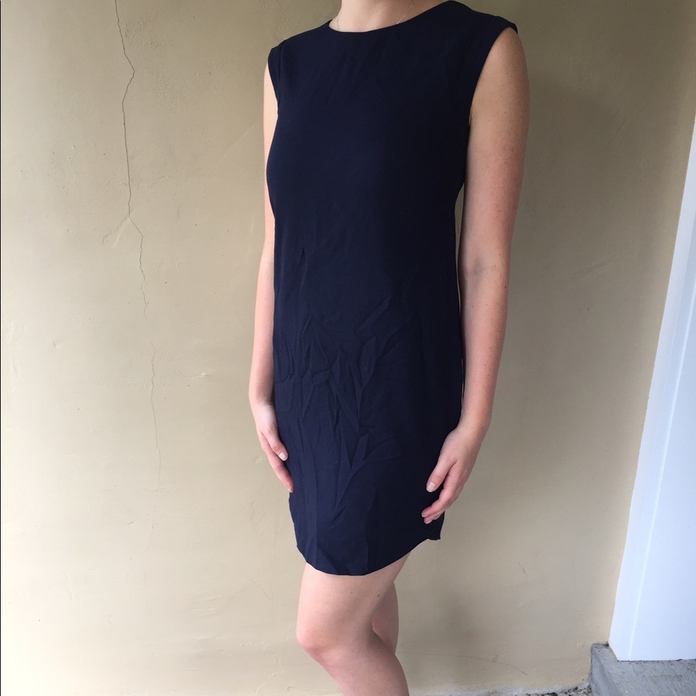 J. Crew dark blue fitted suiting dress