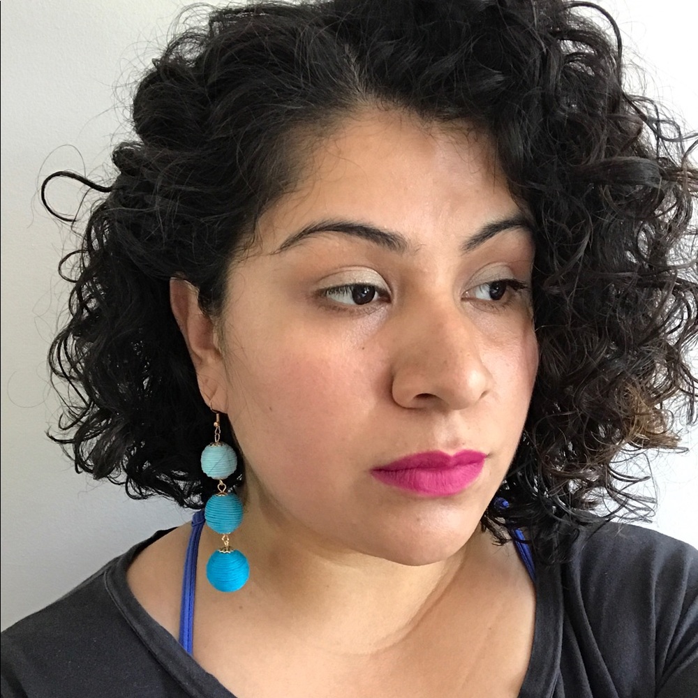 Blue Ombrè Thread Bon Bon Earrings