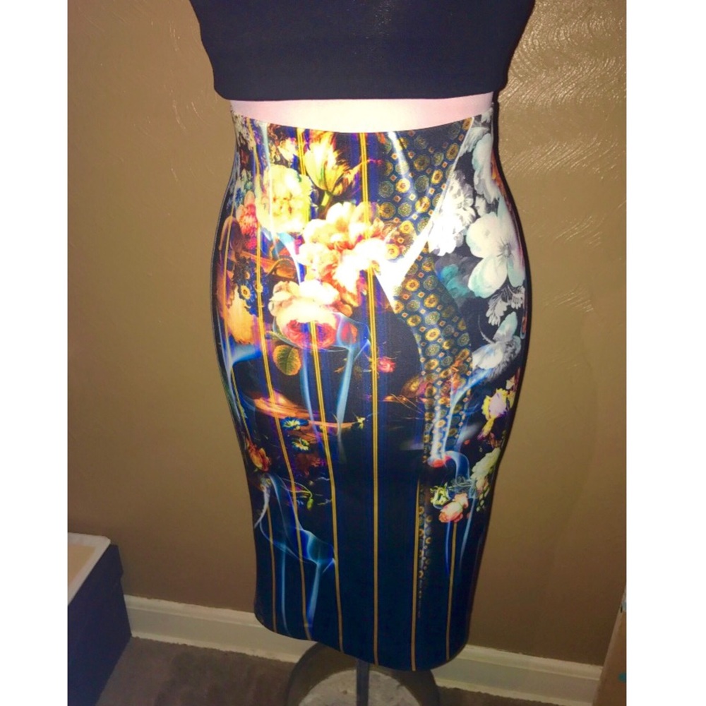 Clover Canyon Floral, Paisley, & Pinstripe Skirt