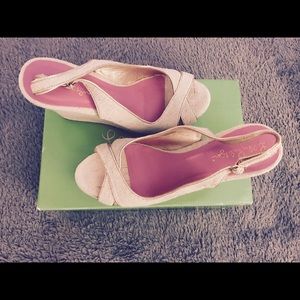 Lilly Pulitzer gold wedge