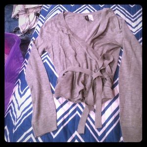 Grey Wrap Sweater