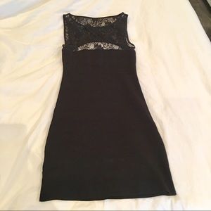 Bebe black bandage dress with lace & cutout detail