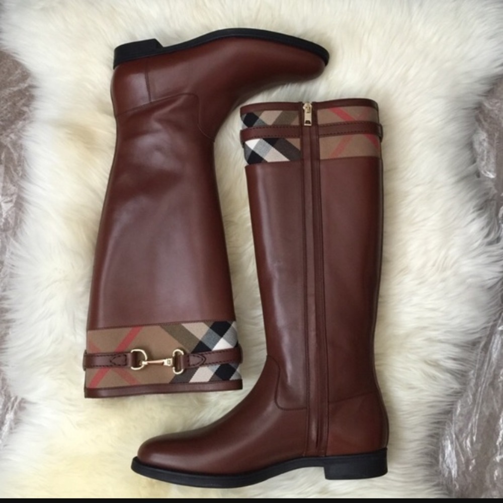Brown Burberry ridding boots!