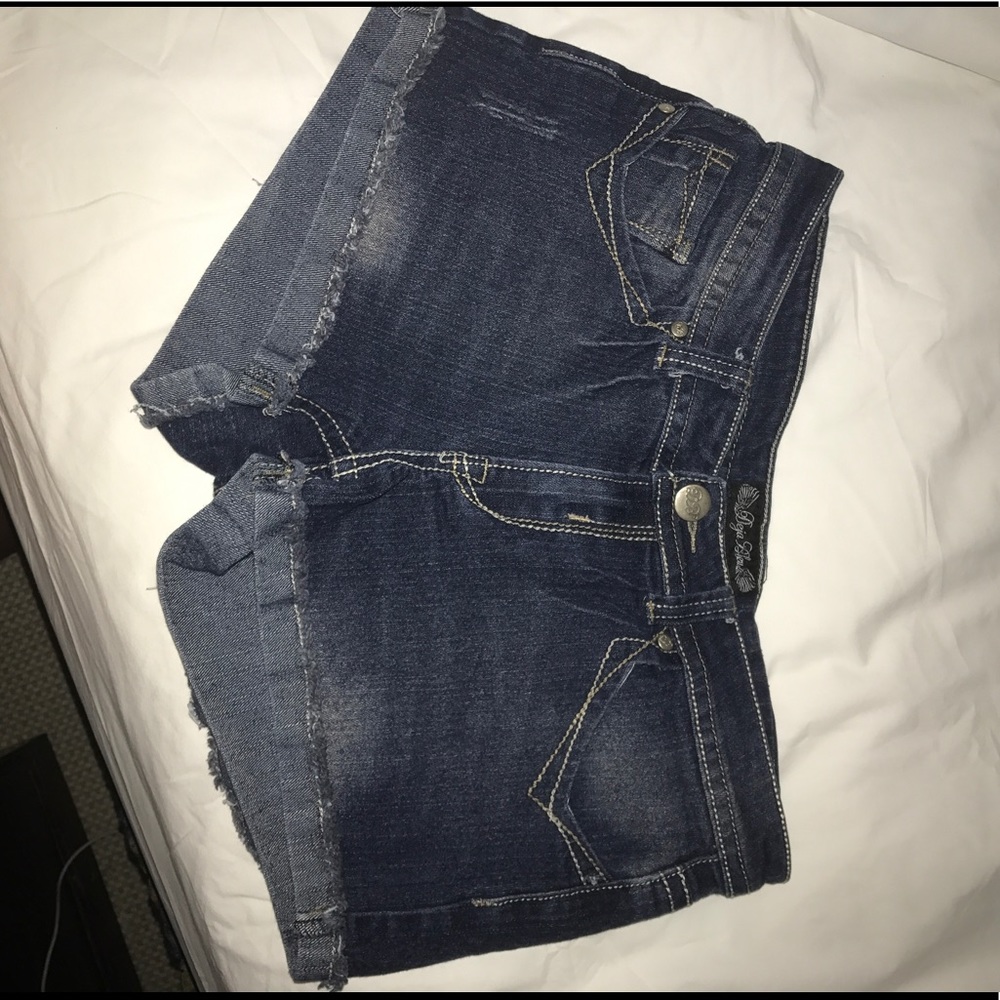 Deja Bleu Dark Wash Jean Shorts