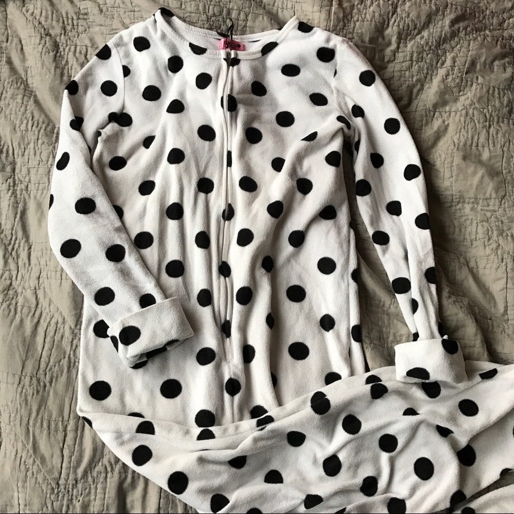 White polka dot onesie