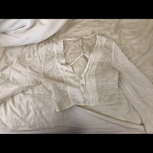 LF white long sleeved crop