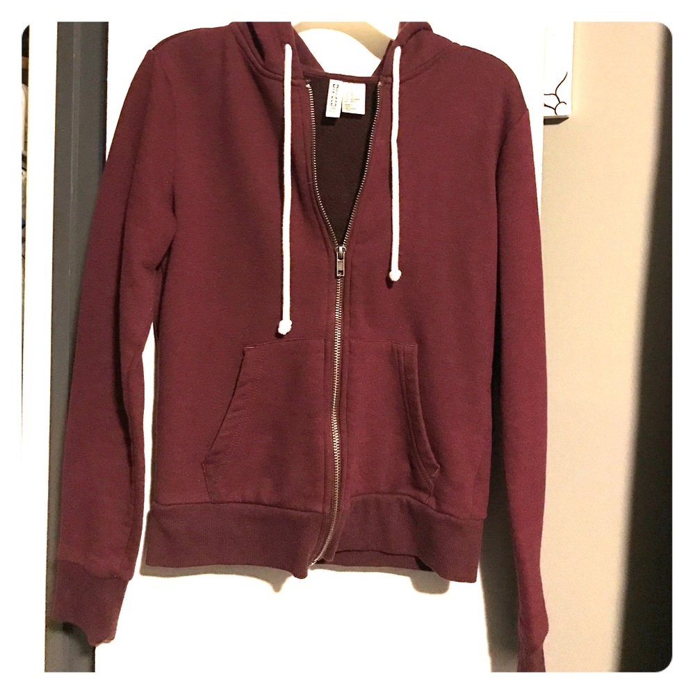 H&m burgundy zip-up