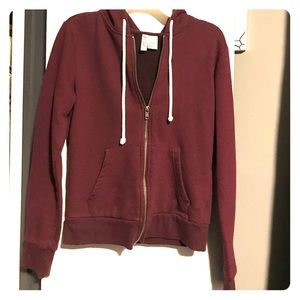 H&m burgundy zip-up