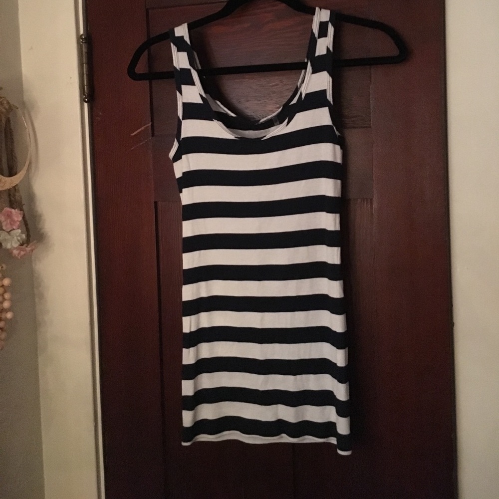 Navy and white stripped tank