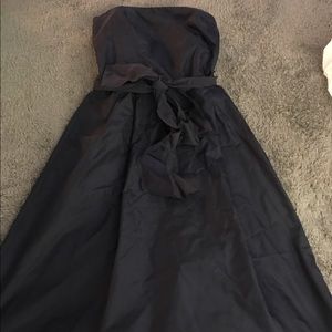 Navy blue strapless dress