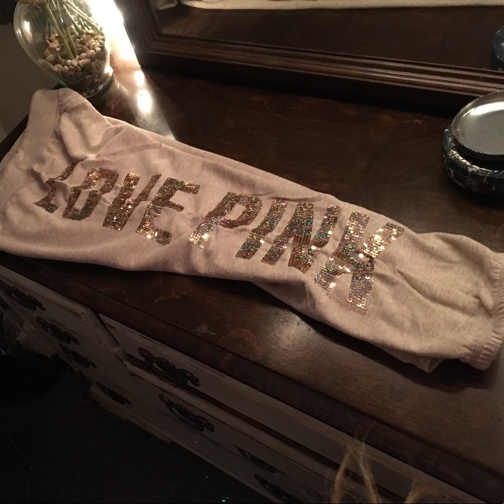 Sequin mid calf Pink sweatpants