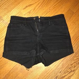 Black high waisted Hollister shorts