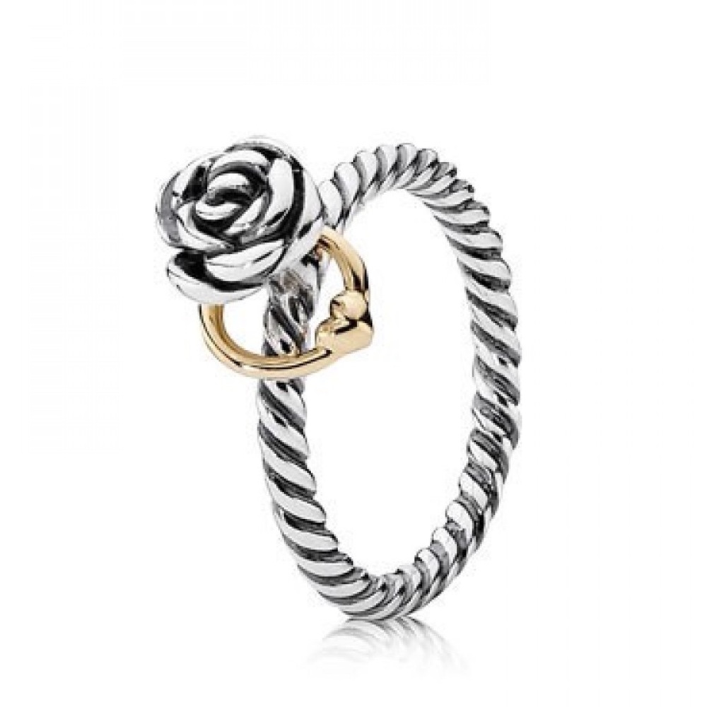 Pandora Rose and Heart Ring