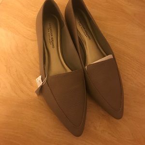 Taupe Pointed Flats
