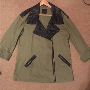 Green Army Jacket with Black Accents Studs