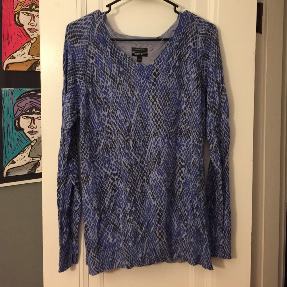 Blue snake print sweater
