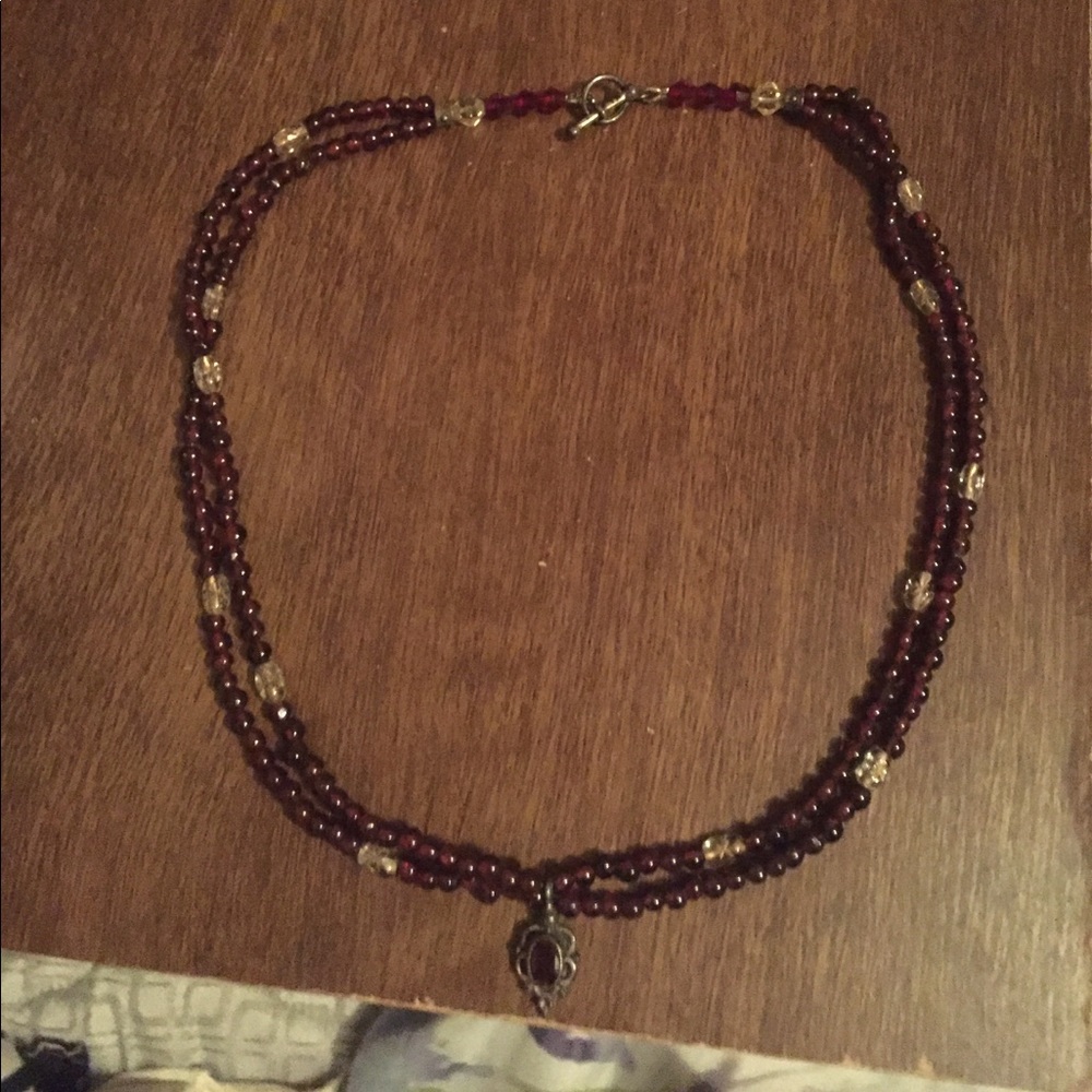 Ruby red gothic choker, vintage.