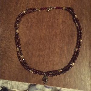 Ruby red gothic choker, vintage.