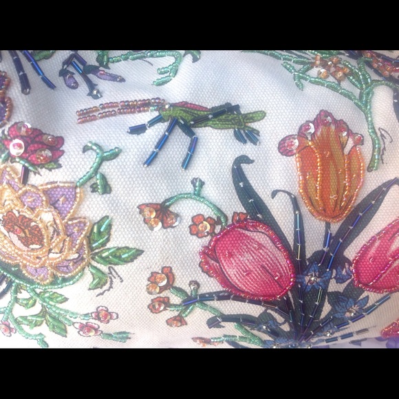 Rare authentic gucci sequin floral shoulder bag extra large - Picture 2 of 5