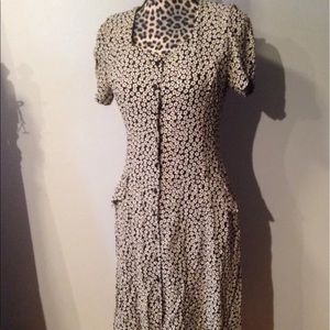 Vintage Prairie Dress Boho Dress Button Petite
