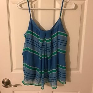 New York and Company Blue and Green Flowy Cami