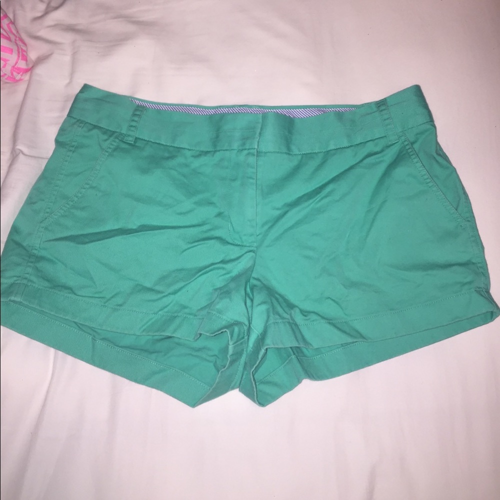 JCrew green chino shorts