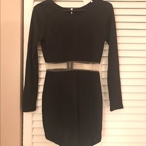 NWOT Black Bodycon Long Sleeve Dress