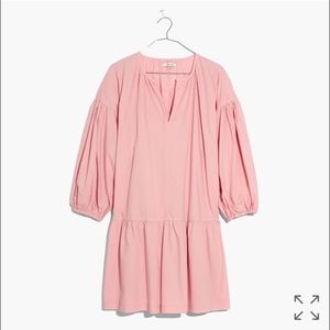Madewell pink long sleeve tunic dress NWT