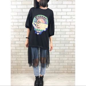 Black long big sleeve tee/top