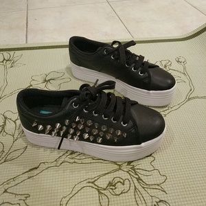 Studded Jeffrey Campbell platform sneakers, 7.5