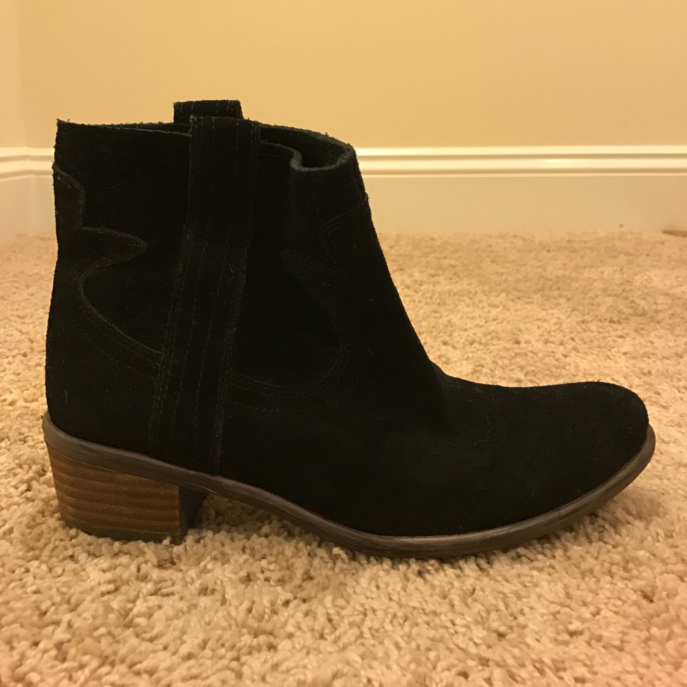 Lucky Brand Black Suede Ankle Booties