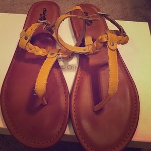 Charlotte Russe yellow braided sandals