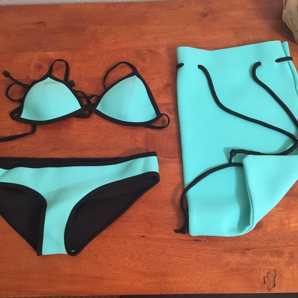 Teal Triangl Bikini Set