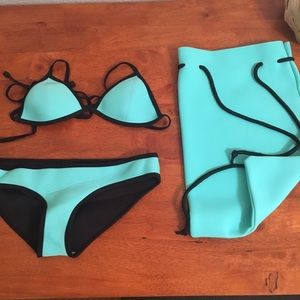 Teal Triangl Bikini Set