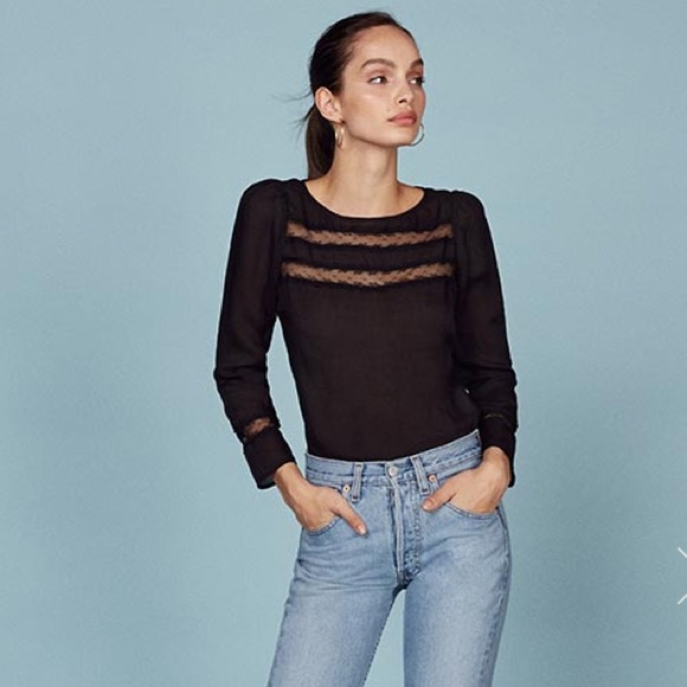 NWOT black Victorian blouse