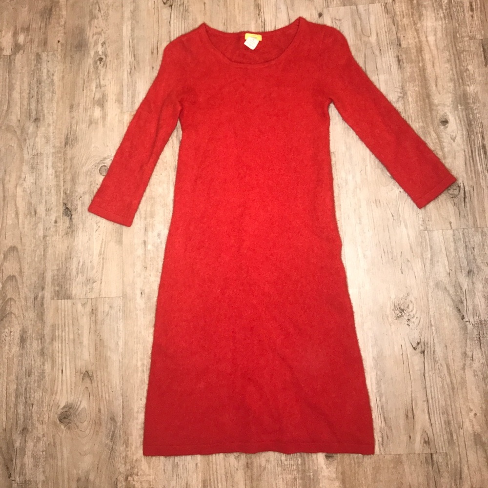 J Crew Divine 100% cashmere red dress