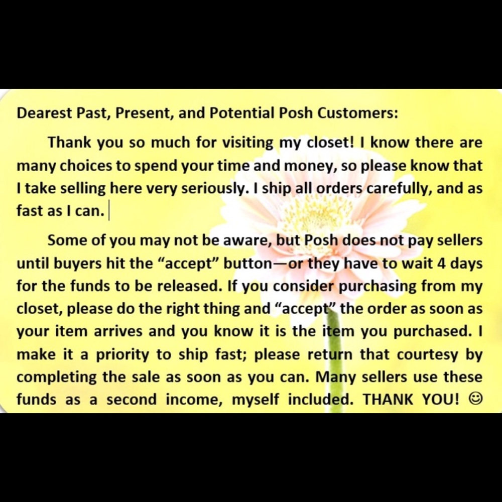 🌺😇🌹POSHMARK COURTESY 🌺😇🌹